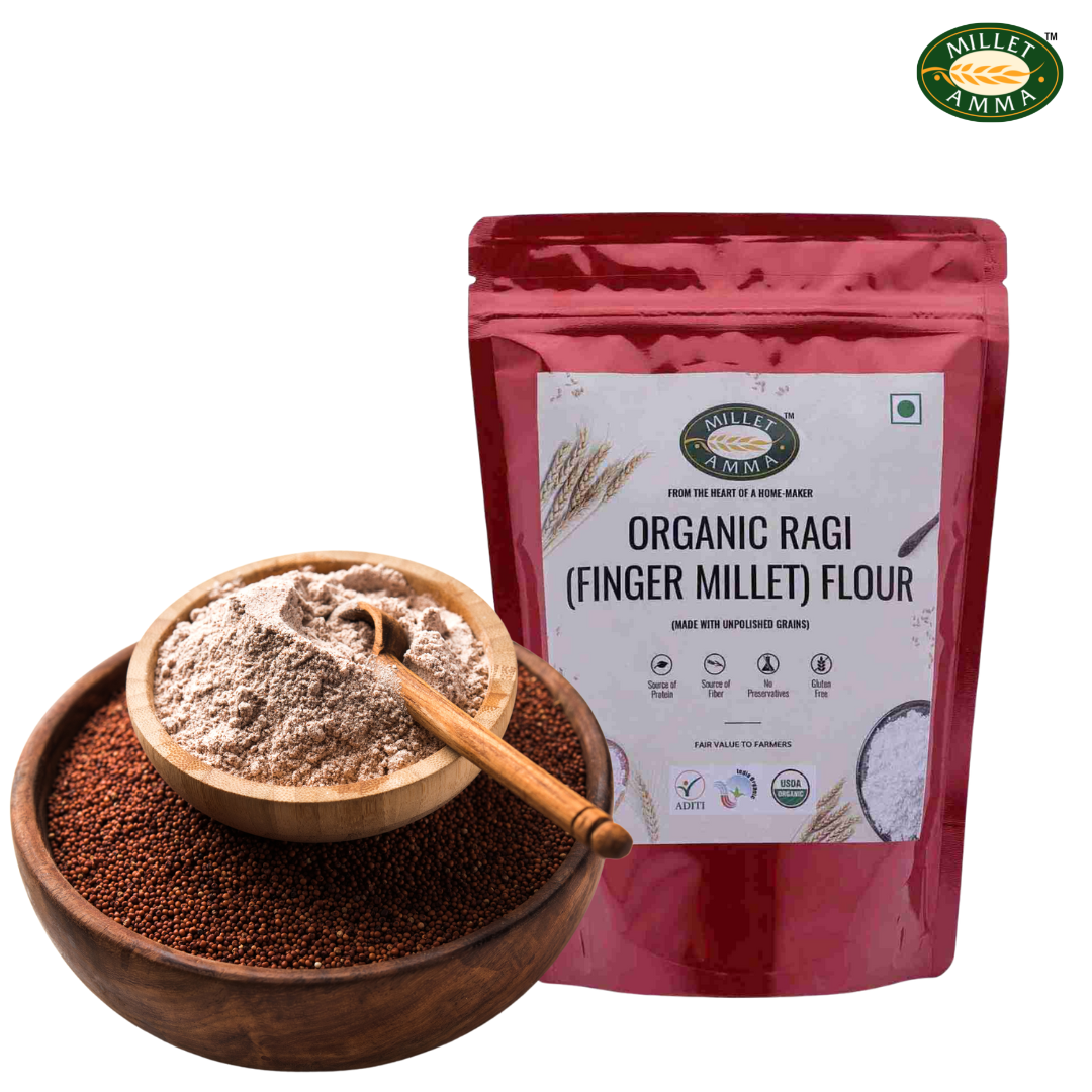 Ragi(Finger Millet) Flour Organic 500gm Buy Ragi Flour Millet Amma