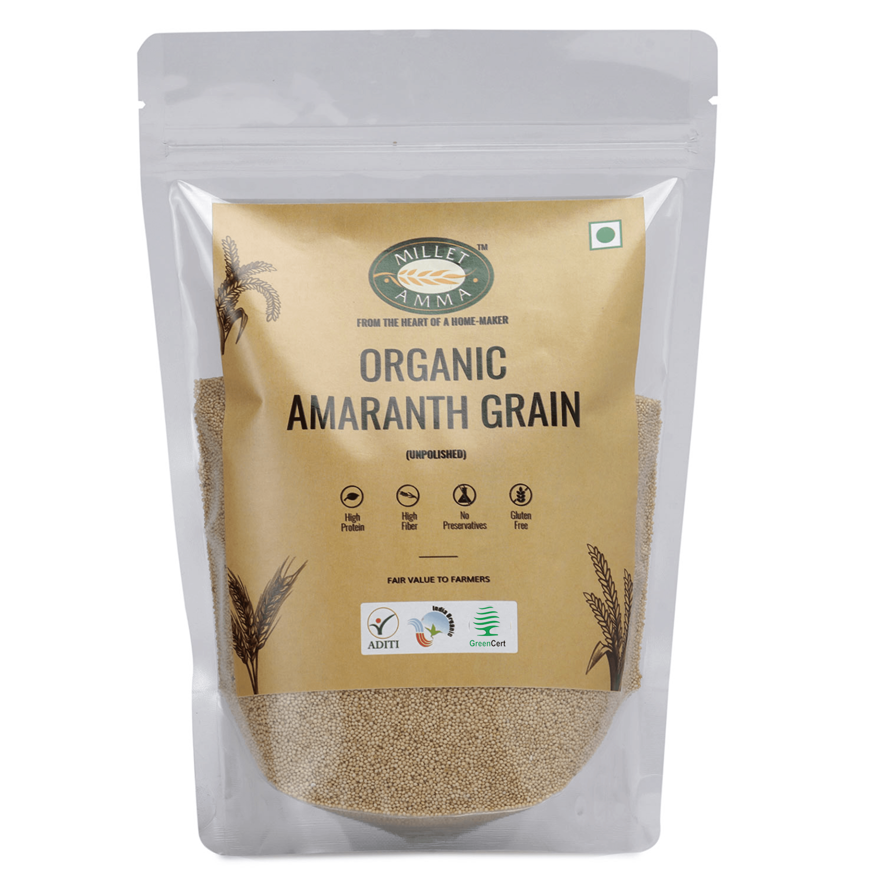 Amaranth Millet Grain Organic - 500 g - Millet Amma