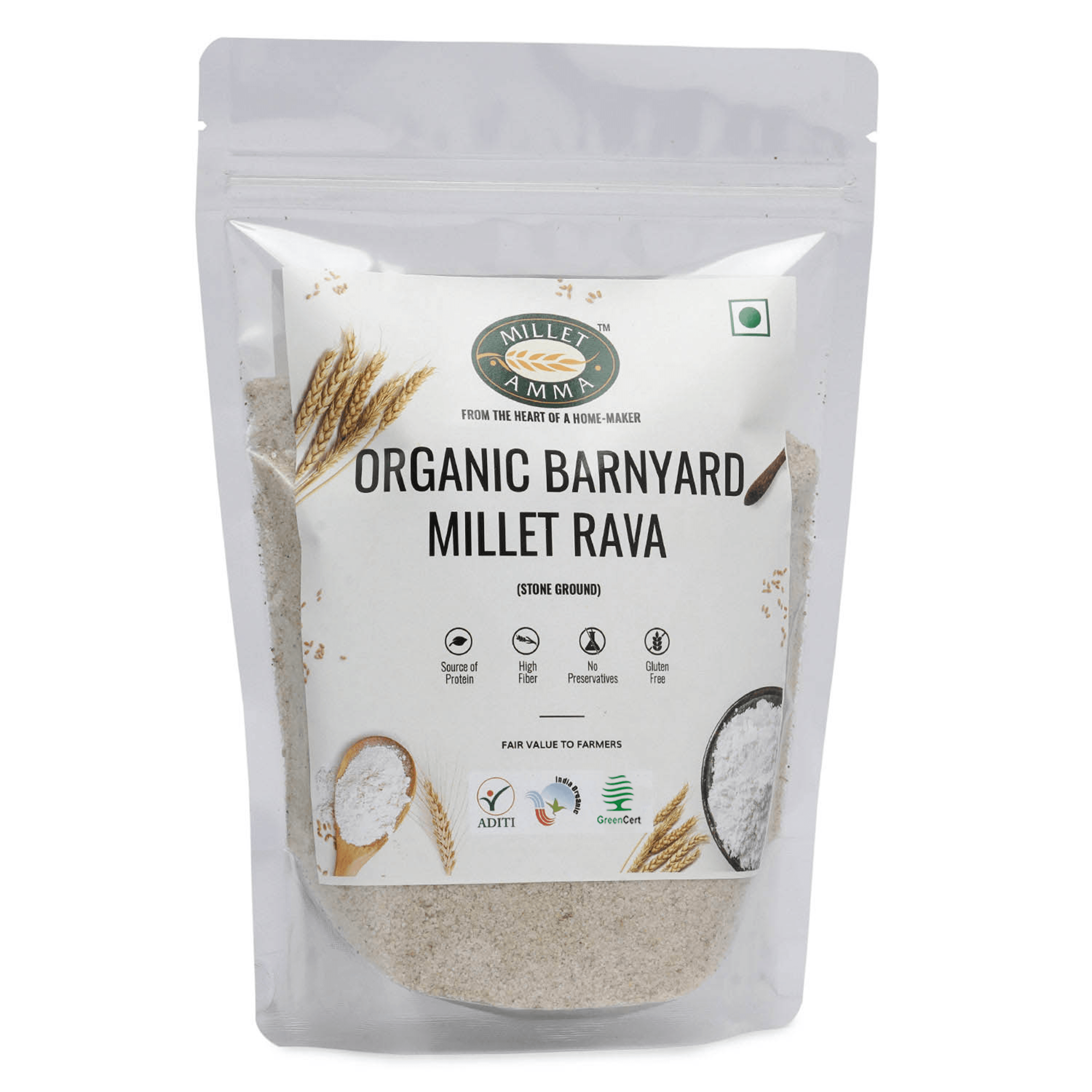 Barnyard Millet (Rava) Organic 500 G - Millet Amma