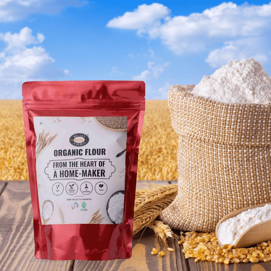 Khapli Wheat Flour Organic 500gm - Millet Amma