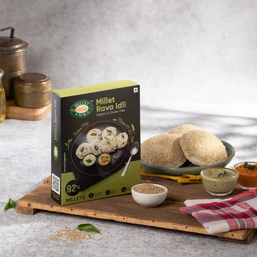 Millet Rava Idli Mix | 250 GMS Pack | 92% Millet Content | Easy