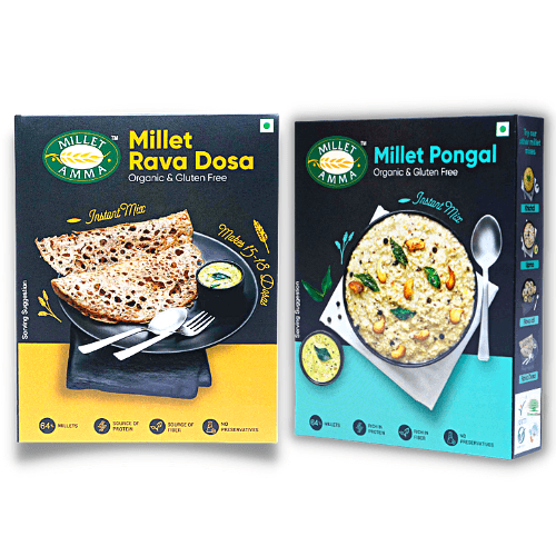 Millet Dosa Mix 250g + Millet Pongal Mix 250g - Millet Amma