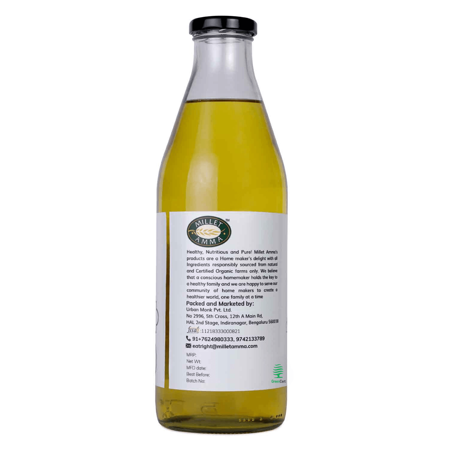 Cold Pressed Groundnut Oil Organic 500ml - Millet Amma