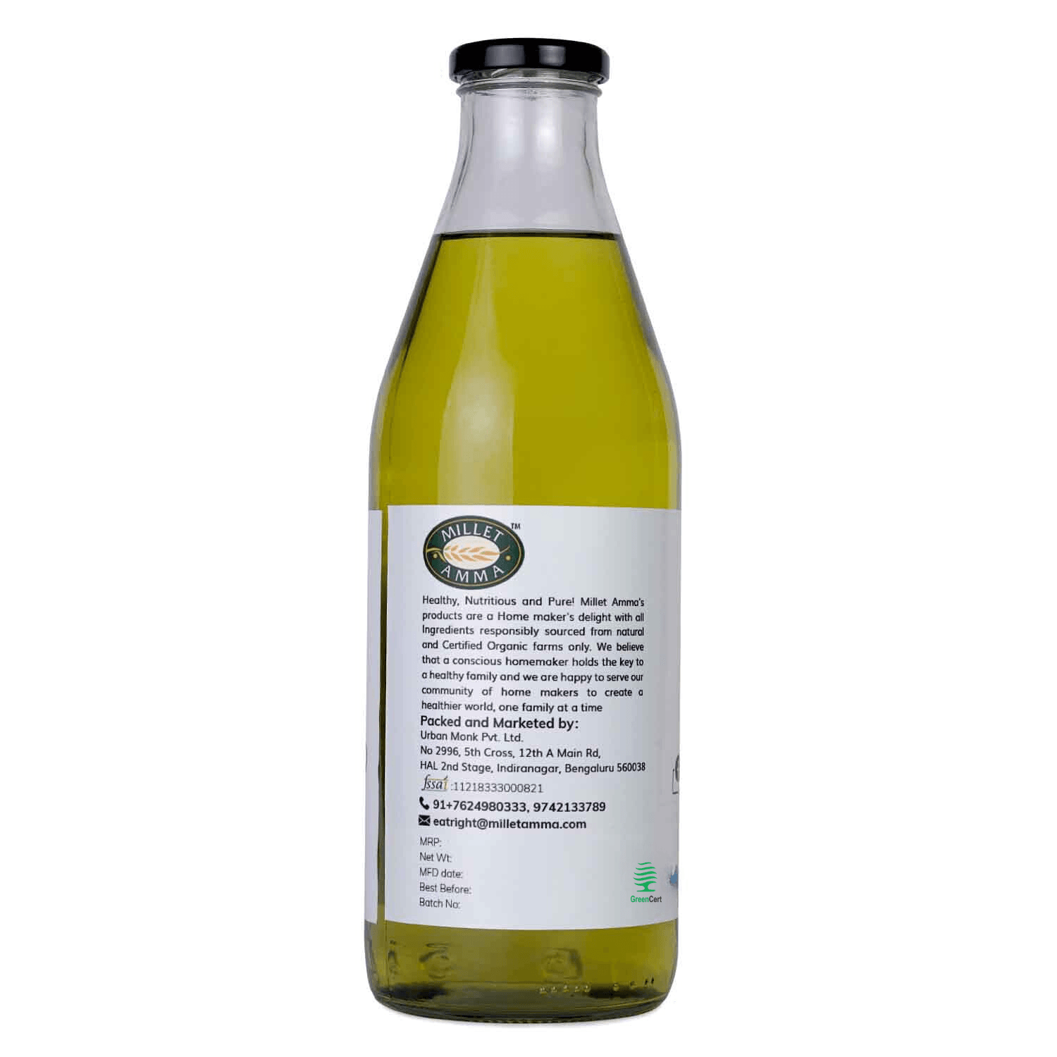 Olive Oil Extra Virgin Organic 500ml - Millet Amma