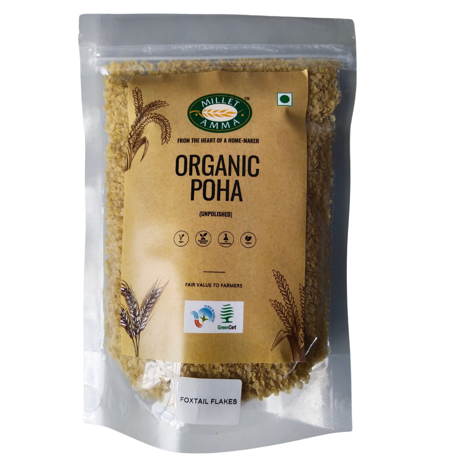 Foxtail Millet Poha Flakes Organic 500 gms