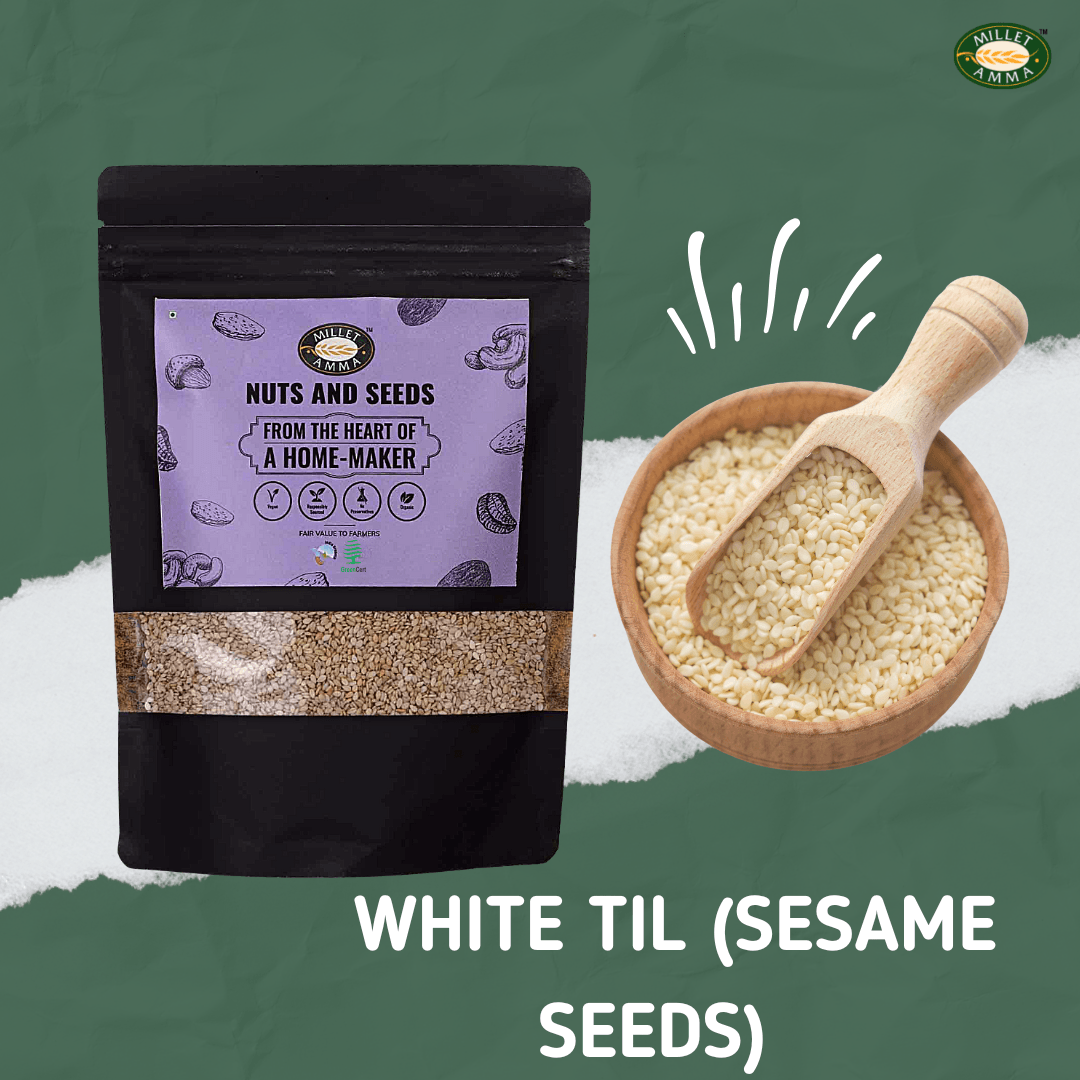 White Til (Sesame Seeds) Organic 250gm - Millet Amma