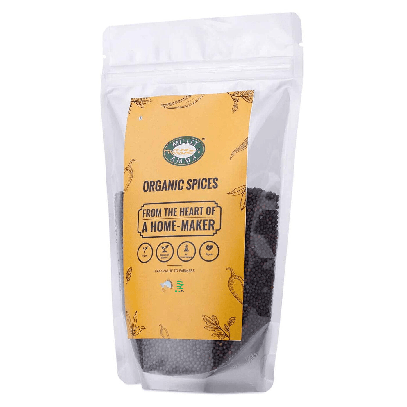 Mustard Seeds Black Big Organic 200gm - Millet Amma