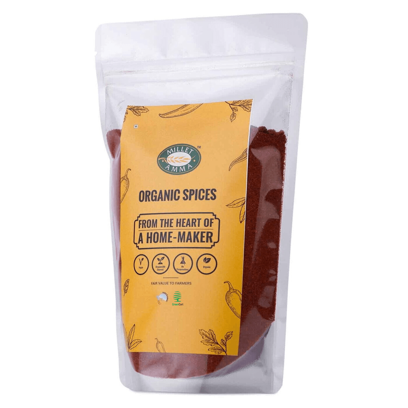 Guntur Red Chilli Powder Organic 200gm - Millet Amma