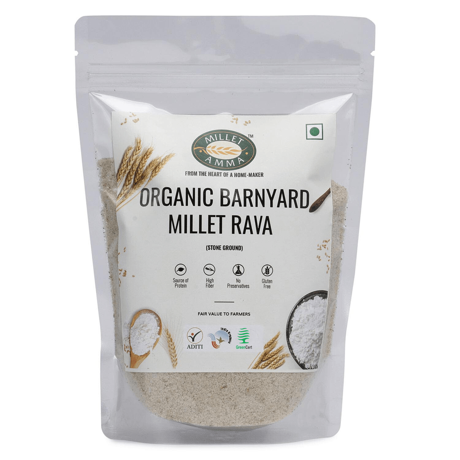 Barnyard Millet (Rava) Organic 500 G - Millet Amma