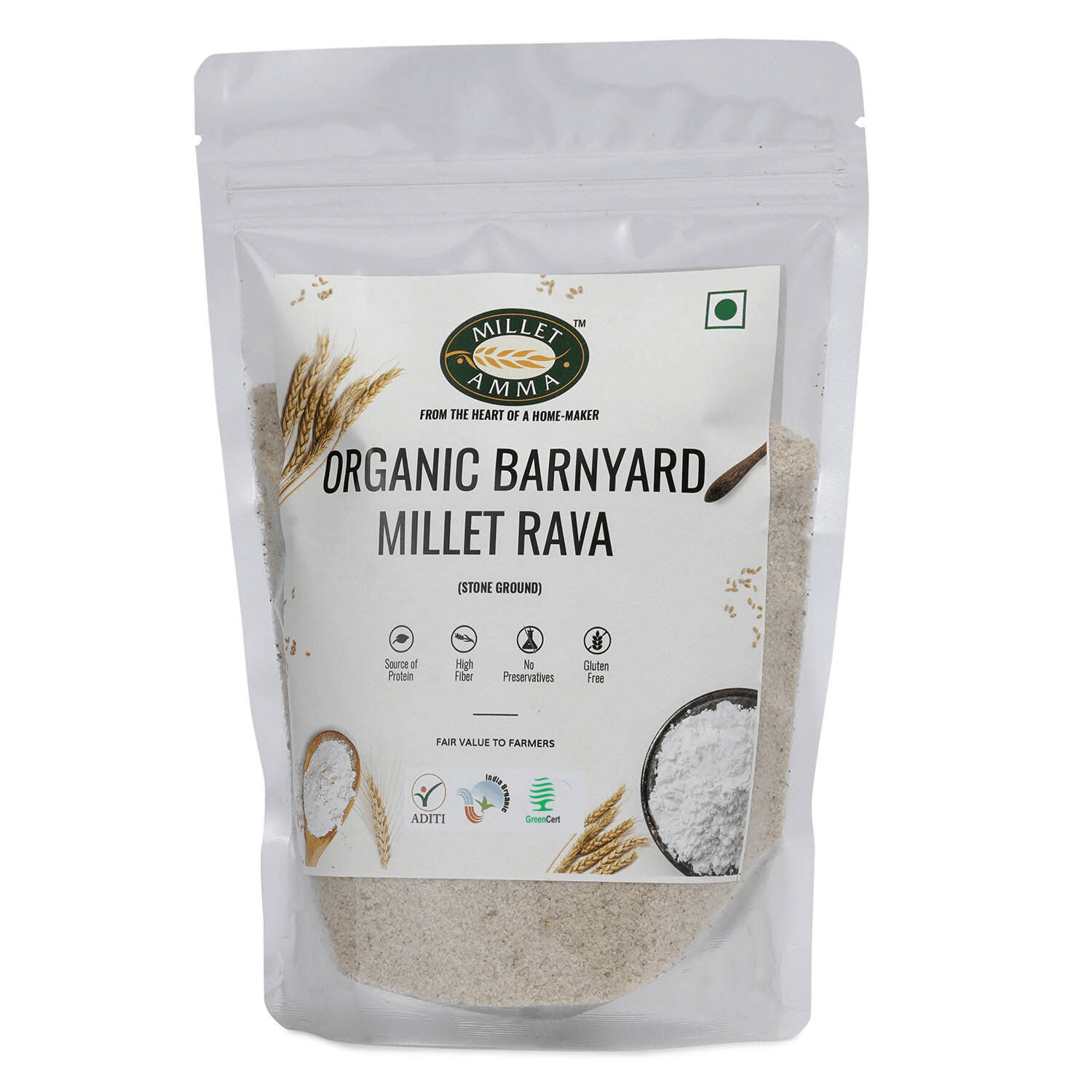 Barnyard Millet (Rava) Organic 500 G - Millet Amma