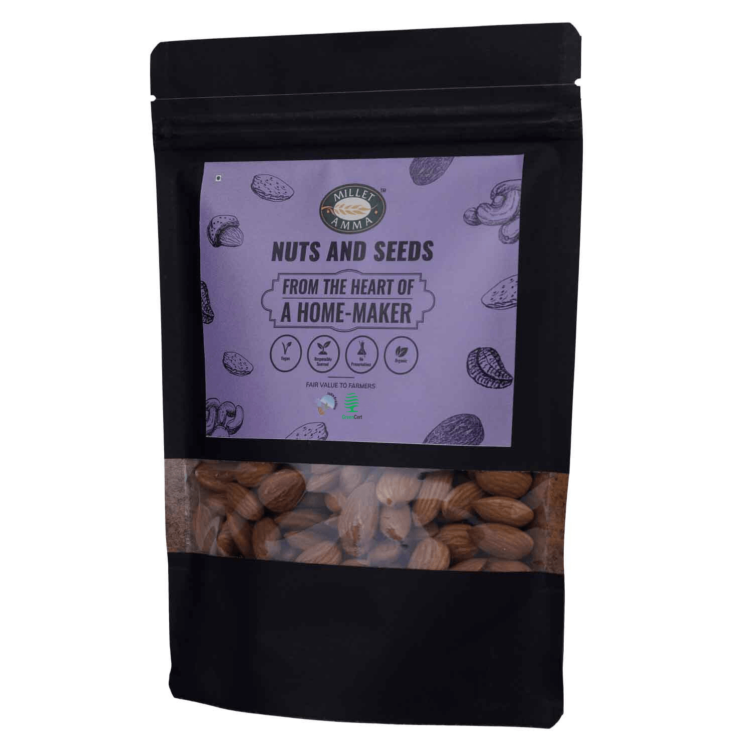 Almonds(Badam) Organic 250gm - Millet Amma