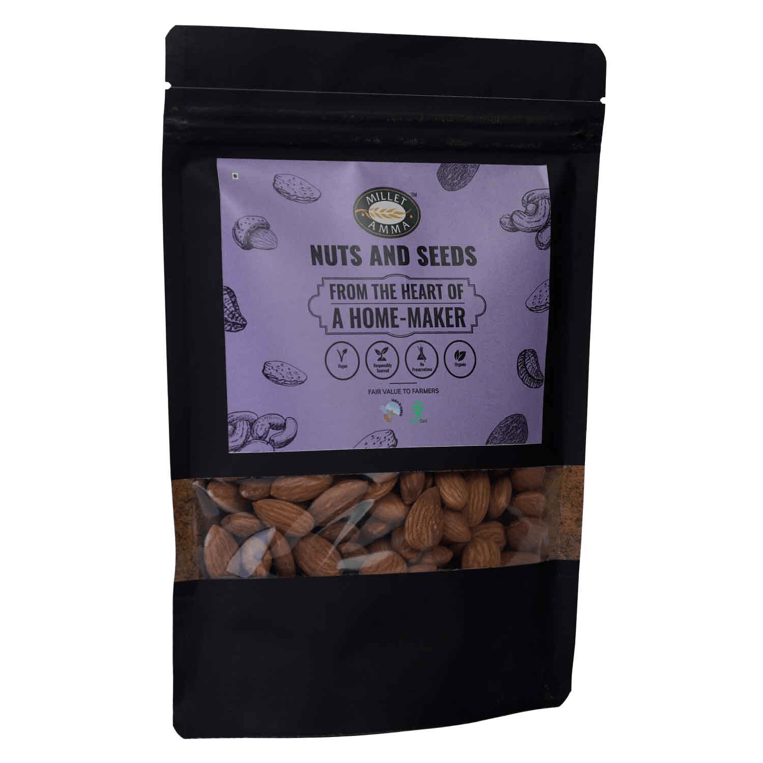 Almonds(Badam) Organic 250gm - Millet Amma