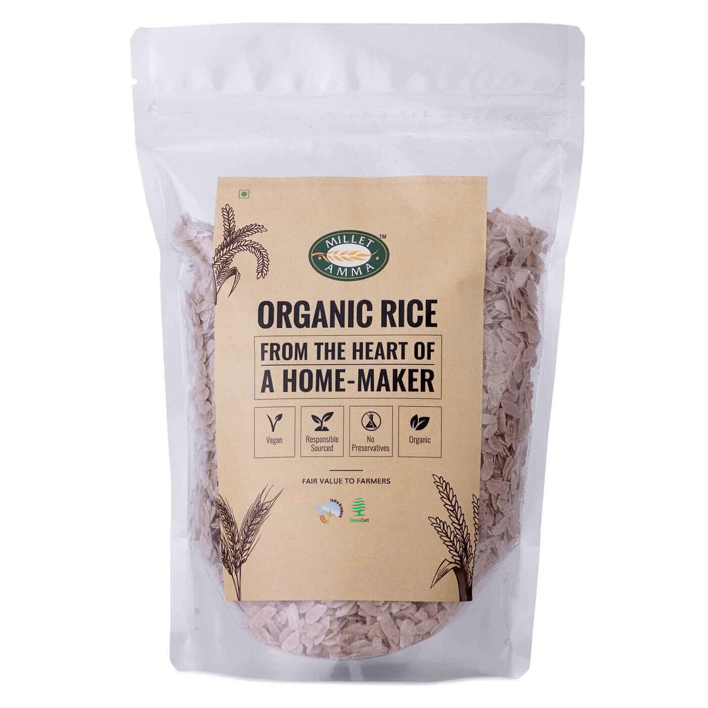 Red Rice Poha Organic 500gm - Millet Amma