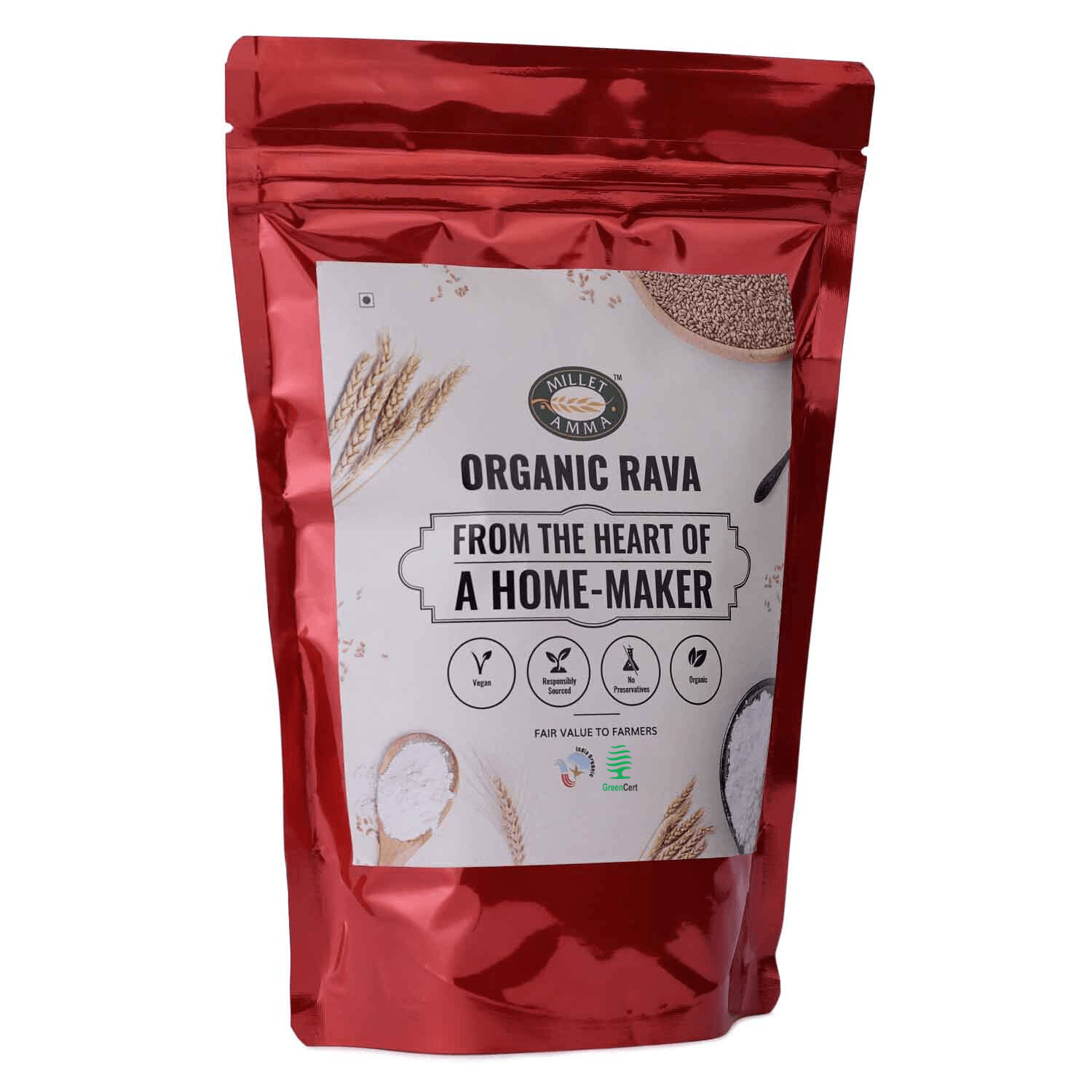 Khapli Wheat Dalia Organic 500gm - Millet Amma