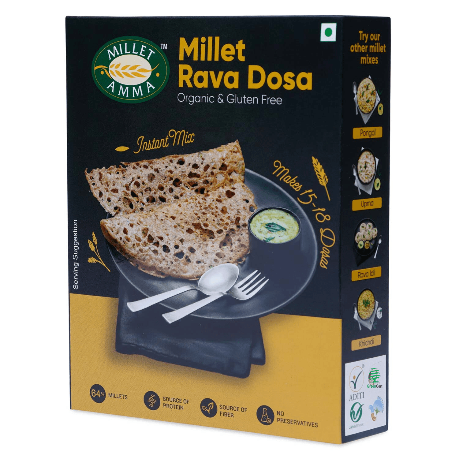 Millet Rava Dosa Mix Organic 250gm - Millet Amma