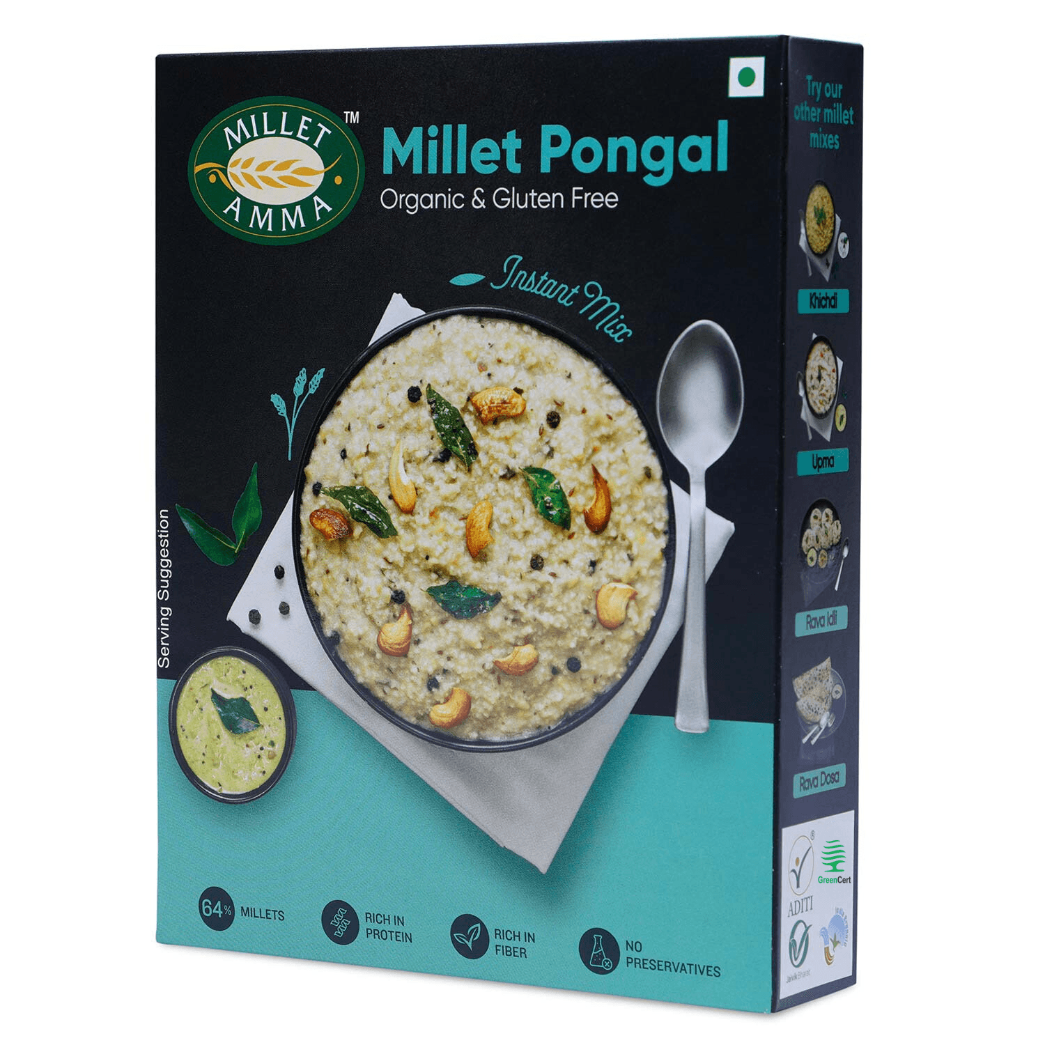 Millet Pongal Mix Organic 250gm - Millet Amma