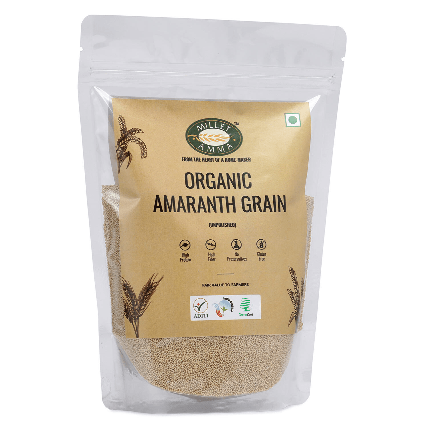 Amaranth Millet Grain Organic - 500 g - Millet Amma