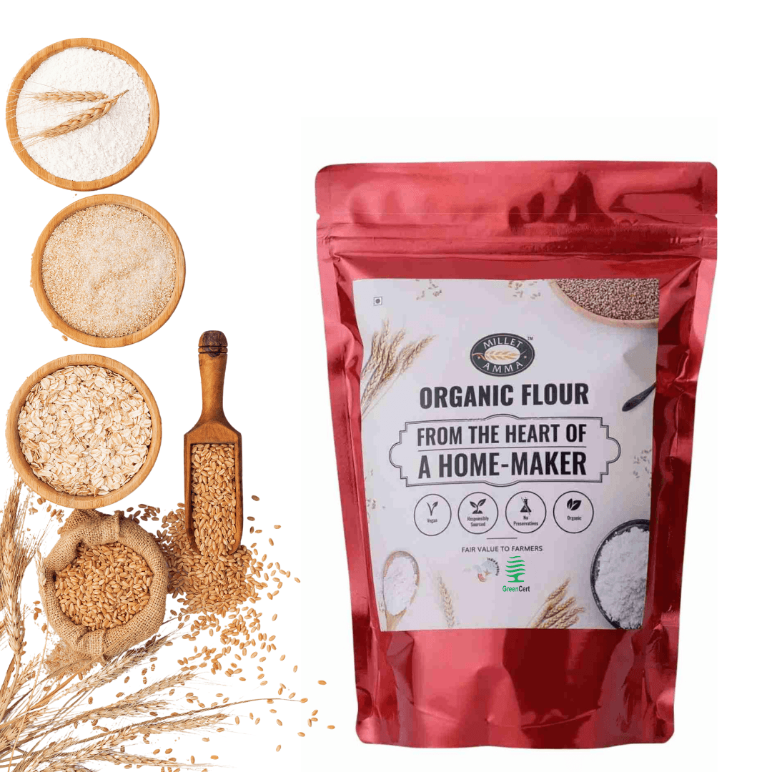 Khapli Wheat Flour Organic 500gm - Millet Amma