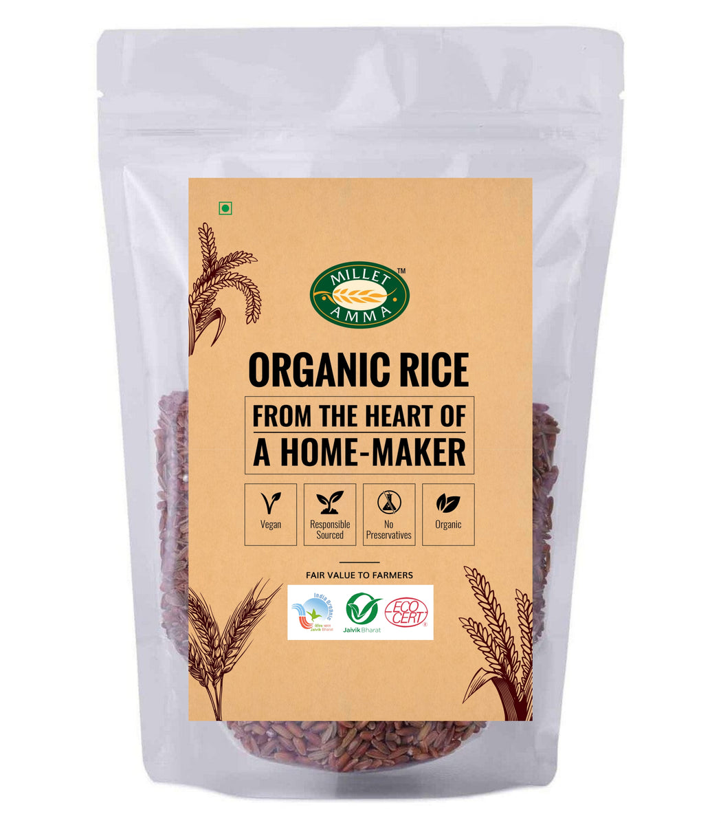 Red rice organic 500gm | Buy Unpolished red rice Price - Millet Amma