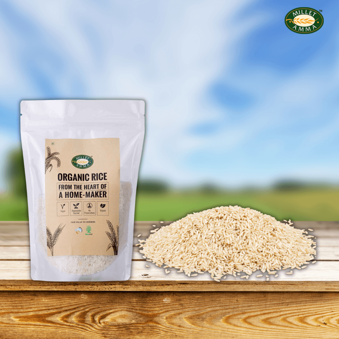 Sona Masoori Rice Organic 500gm - Millet Amma