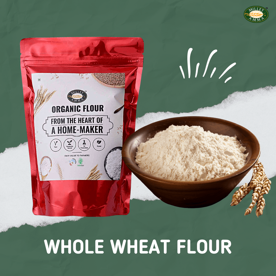 Whole Wheat Flour Organic 500gm - Millet Amma