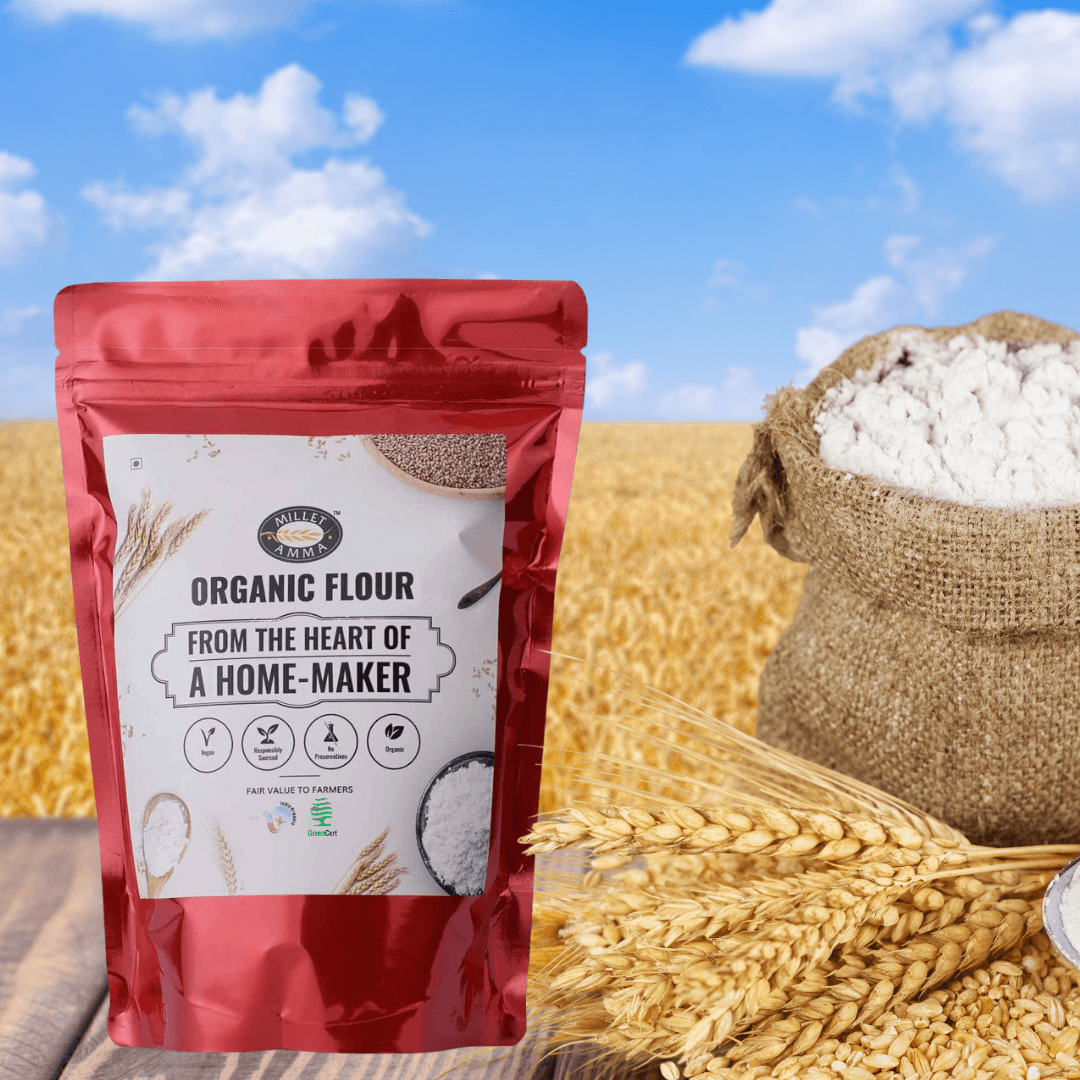 Whole Wheat Flour Organic 500gm - Millet Amma