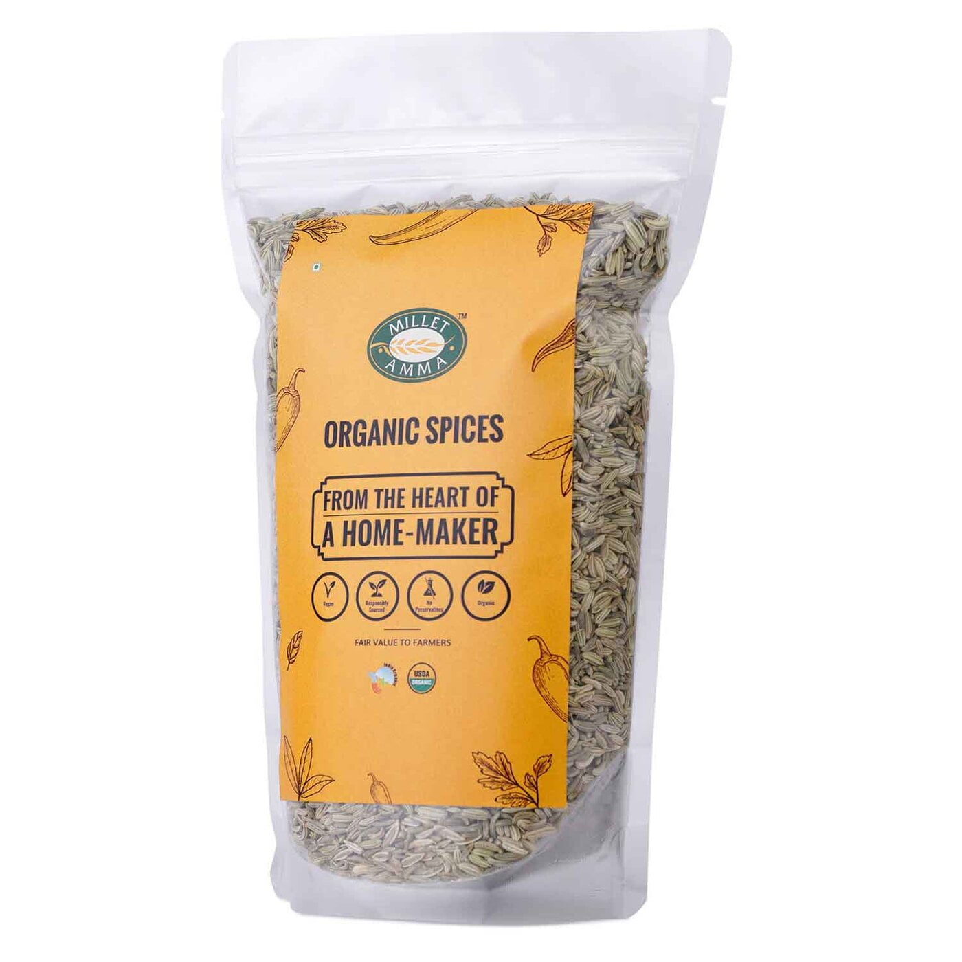 Milletamma’s Fennel Seeds (Saunf) is a simple and effective remedy to combat bad breath.  It has phytonutrients that helps to reduce asthma and other respiratory ailments.  Being rich in fibre, it helps to lose weight.