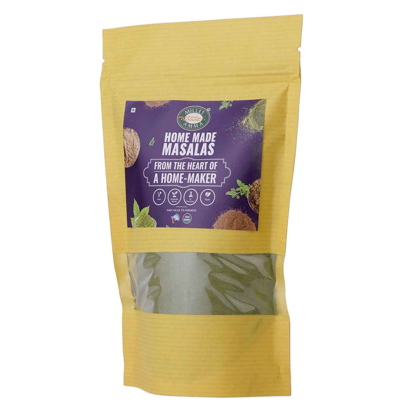 Milletamma’s Moringa powder is prepared by traditional hand grounding method and is a good source for vitamin B6, vitamin C and iron.  It contains antioxidant called quercetin which helps to reduce lower blood pressure.