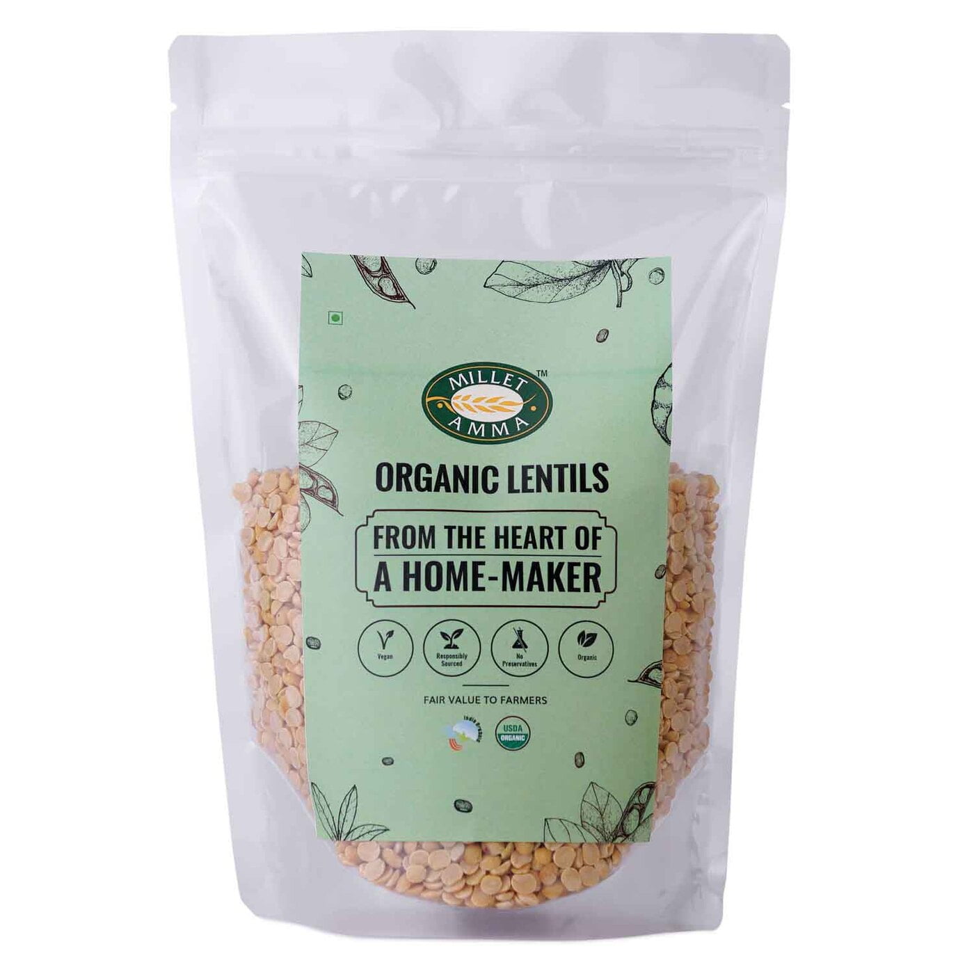 The Milletamma’sToor dal is a good source for protein and iron.  The presence of folic acid helps to develop fetal growth.  Toor dal contains riboflavin and niacin. It enhances carbohydrate metabolism