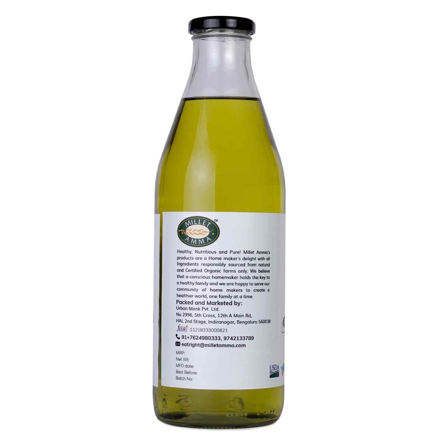 Millet Amma’s Organic Cold Pressed Extra Virgin Olive Oil- Introducing to you our highly nutritious and organic Cold Pressed Extra Virgin Oil.  Extracted by pressing ripened Olive fruits in an even cold temperature to ensure nutrients are retained. It is rich in healthy monounsaturated fats, antioxidants, and anti-inflammatory properties.