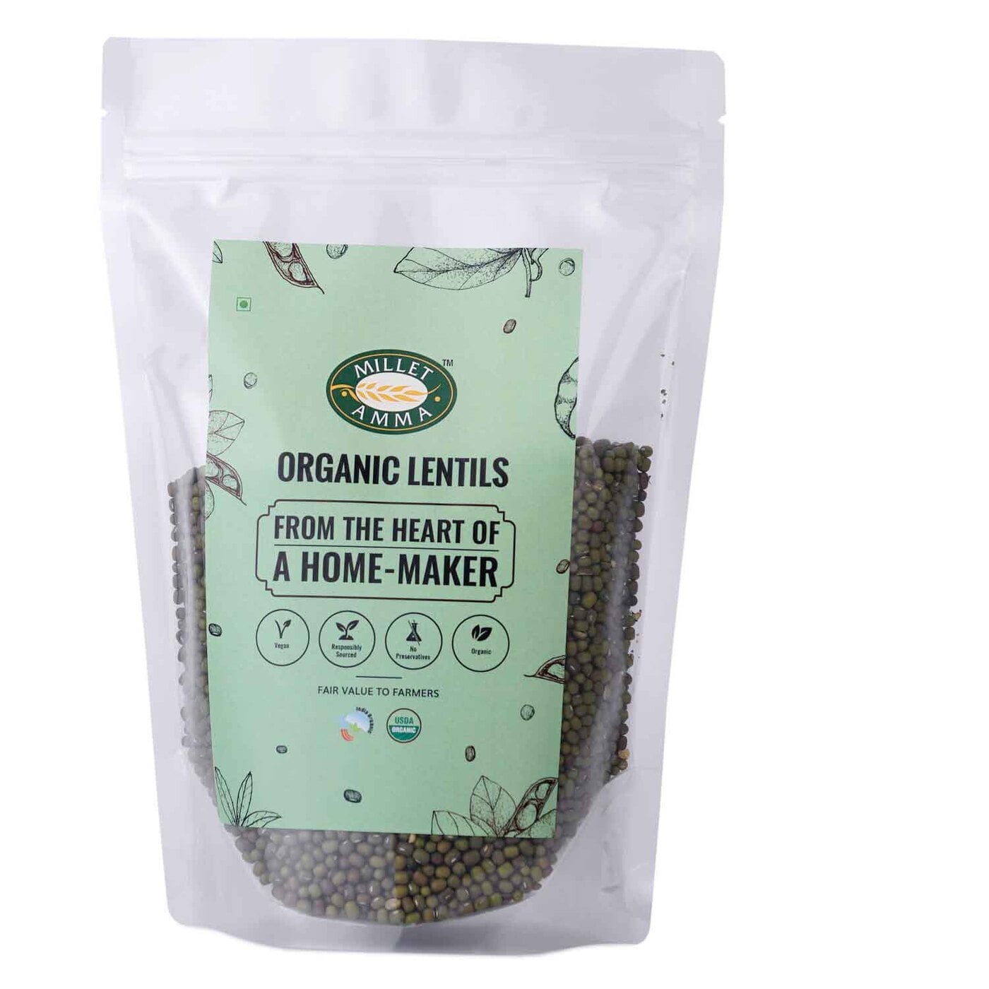 Milletamma’s Green Gram Dal helps to reduce weight and fights obesity.  It has magnesium that eases blood flow in the blood vessels and lowers hypertension.  It is anti-microbial that helps to fight harmful bacteria and viruses.  It adds shine and radiance to human skin.