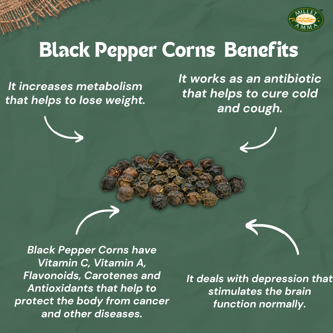 Black Pepper Corns Organic 100gm