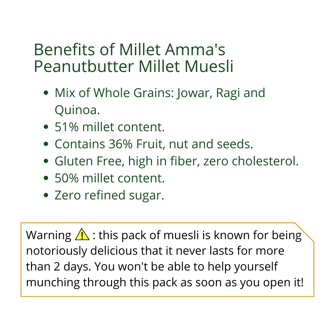 Peanut Butter Millet Muesli 300gm
