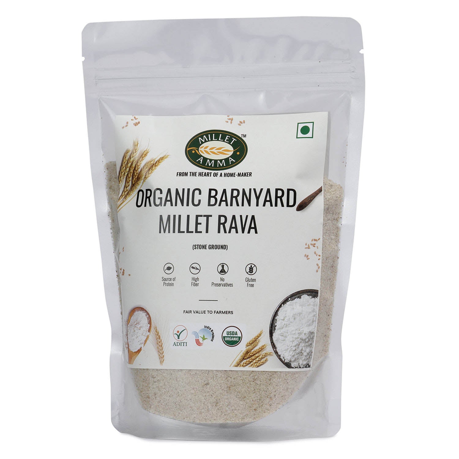Barnyard Millet (Rava) Organic (500gm) | Barnyard Millet - Millet Amma