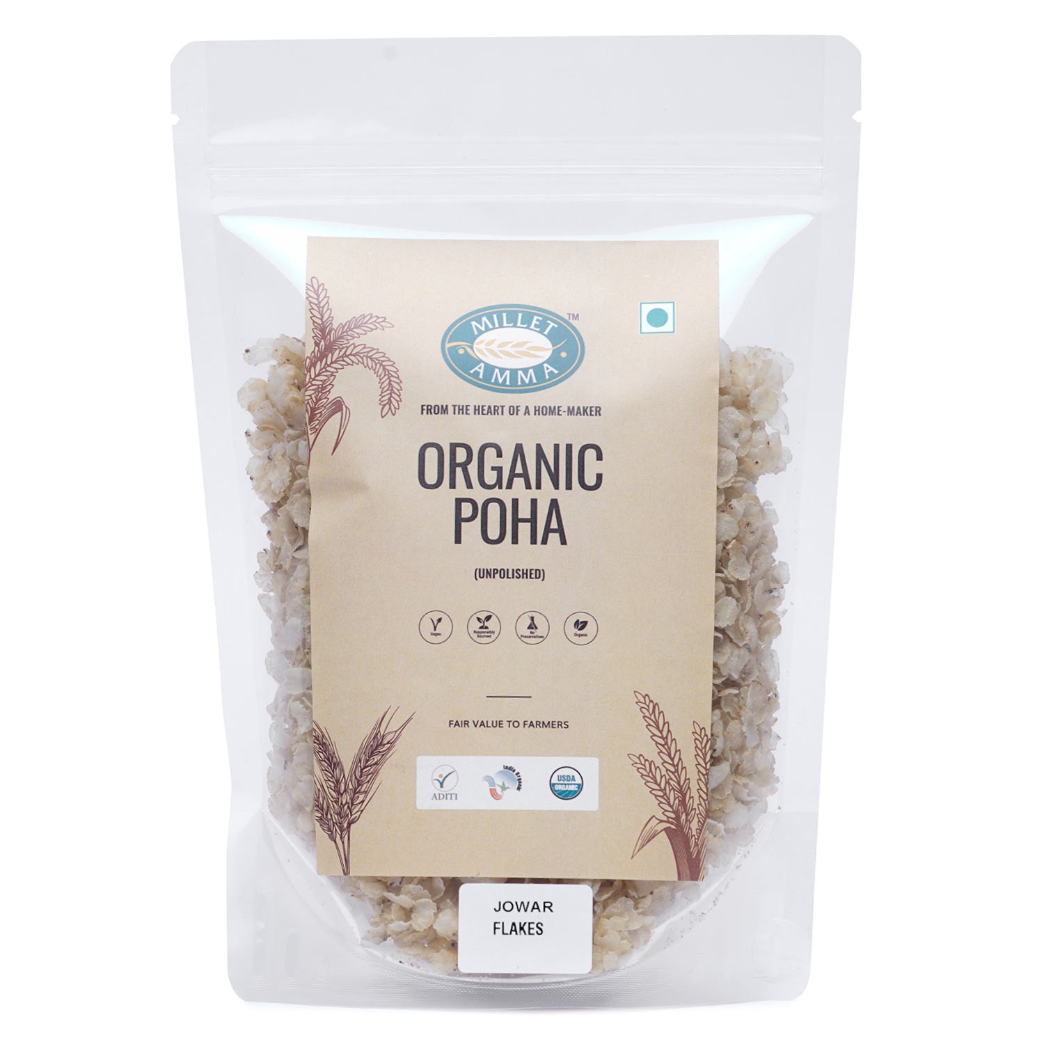 Jowar Millet Poha Flakes Organic 500 gms