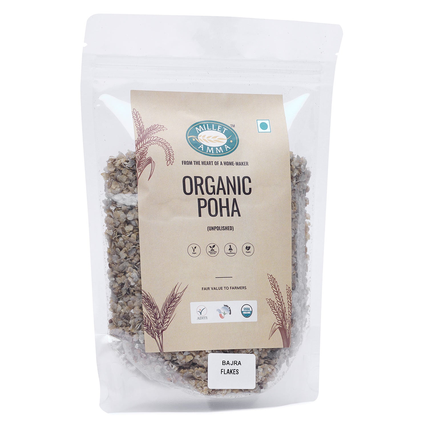 Bajra Millet Poha Flakes Organic 500 gms