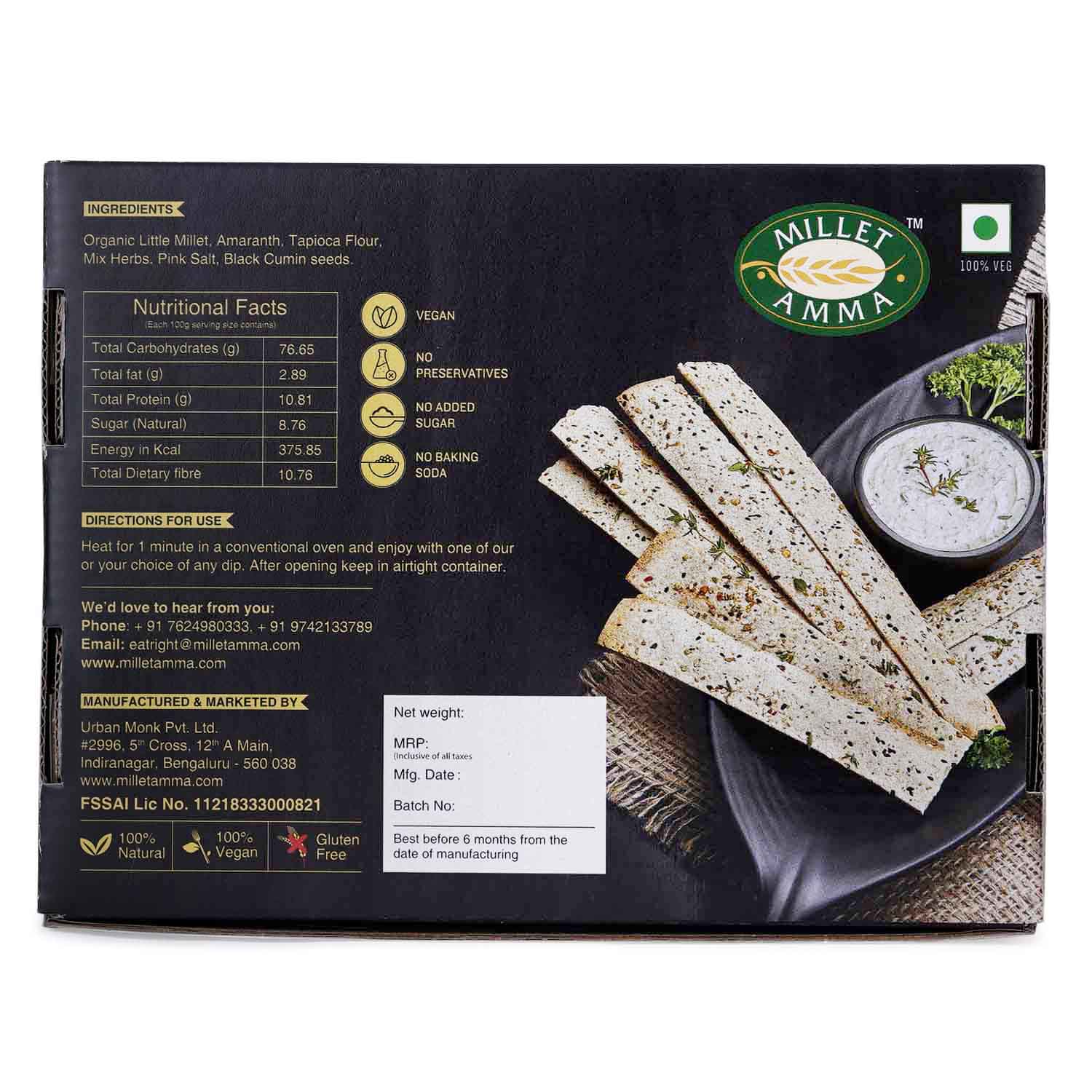 Organic Millet Pizza Base 6 Pieces 200gm + Millet Lavash Gluten Free 150gm + Bajra Methi  Khakhra 180gm