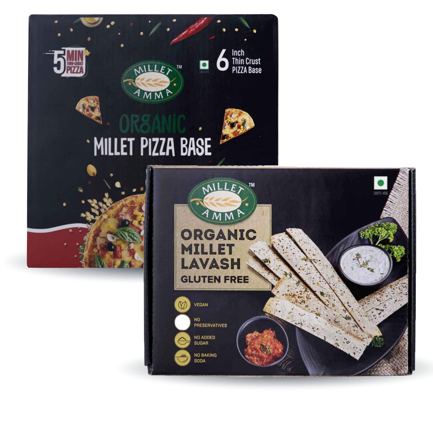 Millet Lavash 250g + Millet Pizza Base 200g